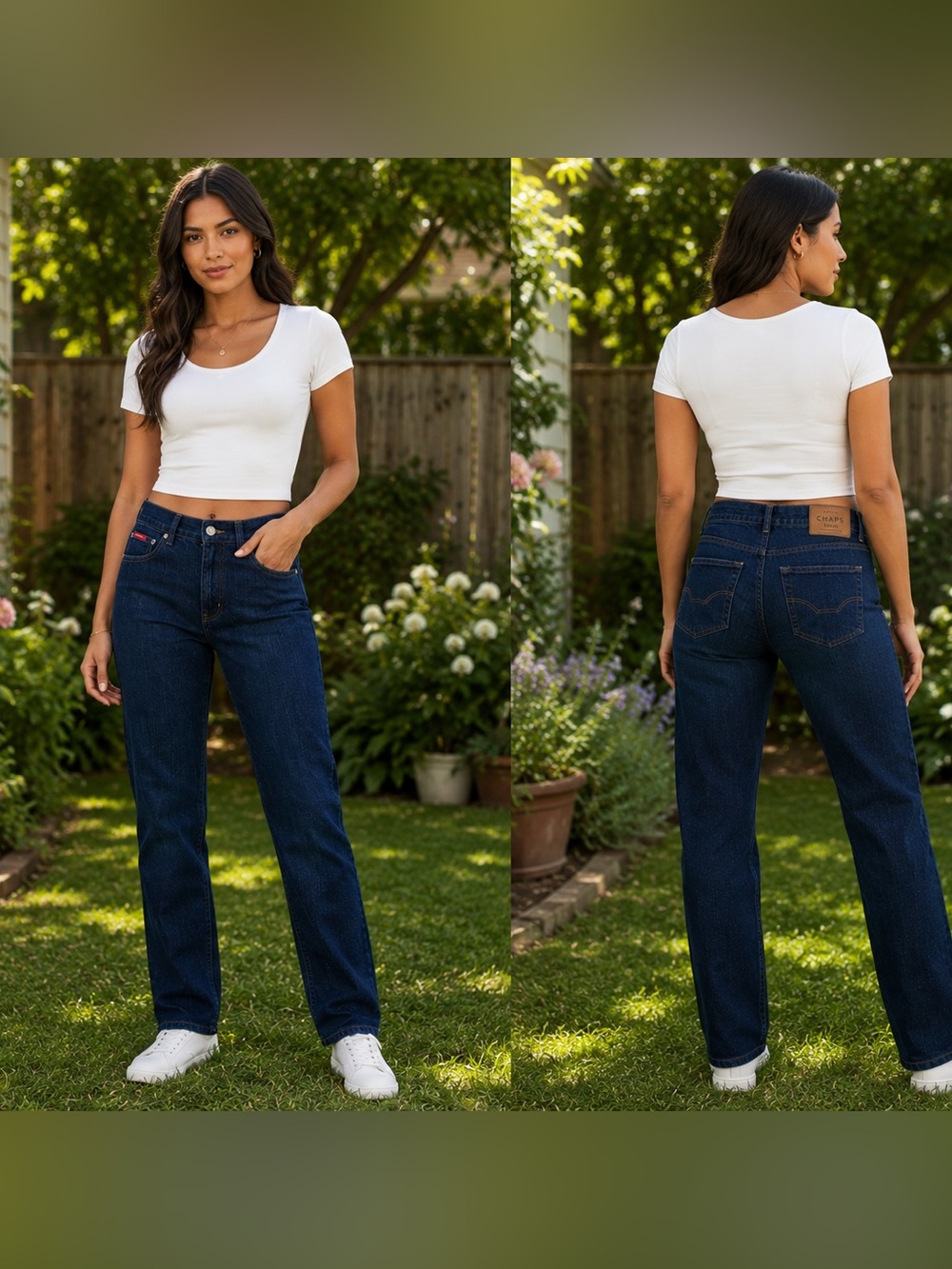 CHAPS Denim Women’s Size 4 Dark Wash Straight Leg Jeans Stretch Classic Fit Blue